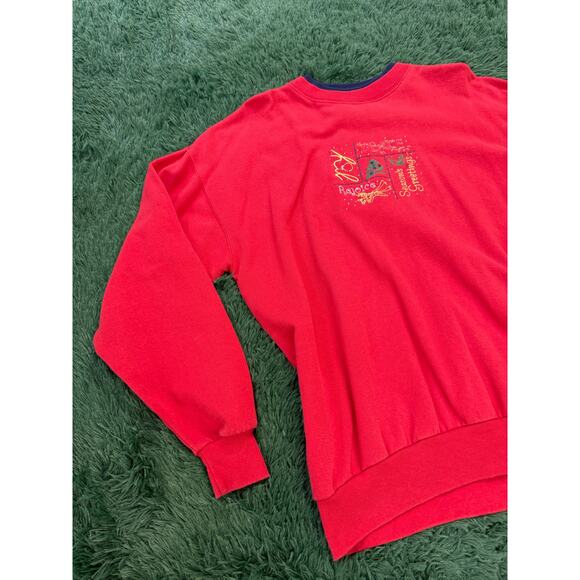 Vintage MCCC Sportswear Sweatshirt Women Large Red Winter Embroidered - Picture 3 of 7